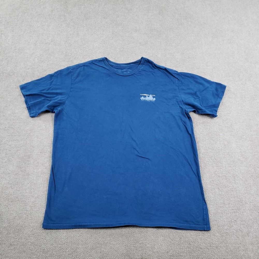 Patagonia T-shirt Mens Large Blue Graphic Save Our Home Planet Short Sleeve